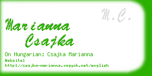 marianna csajka business card